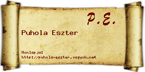 Puhola Eszter névjegykártya